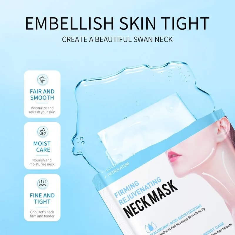 10 face and neck shaving masks to collagen, face mask and neck nourishing to hyaluronic acid, illuminating, moisturizing, for beauty and skin care