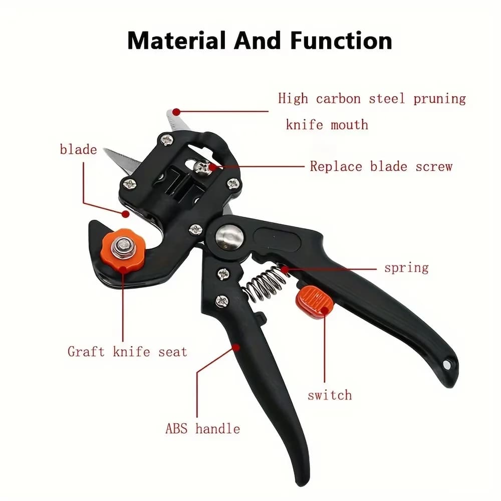 Set of Scissors and Knives for Fruit Trees, Manual Tools for Plant grafting and Powering