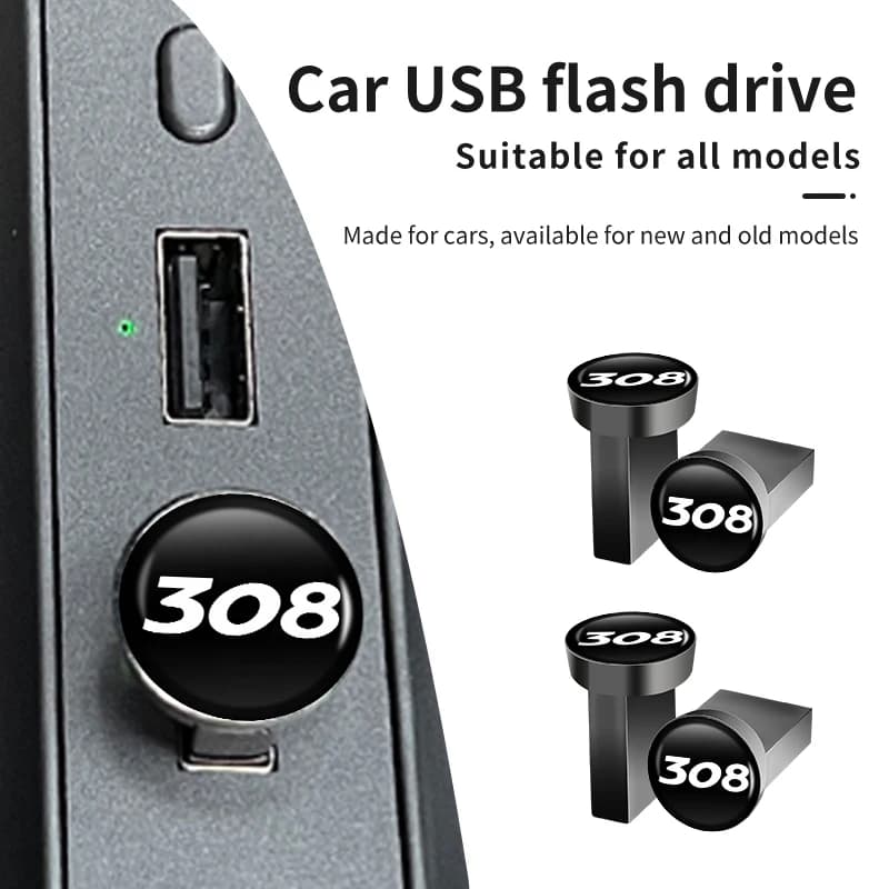 Auto USB Flash Drive Memoria di Stoccaggio Portatile Adesivo 32G/64G/16G Per Peugeot 308 208 207 206 307 3008 407 508 2008 5008 107