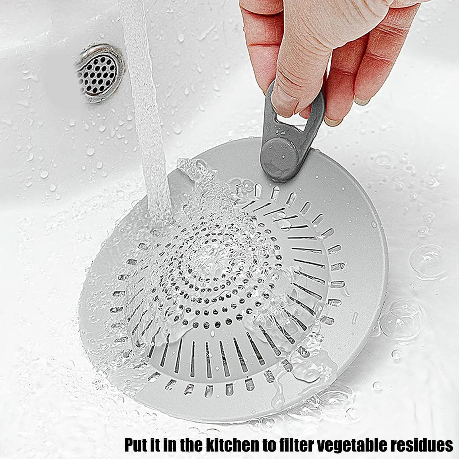 Copertura per scarico a pavimento in silicone, barriera per scarico bagno, filtro di scarico convesso alto, tappetino anti-intasamento per lavabo