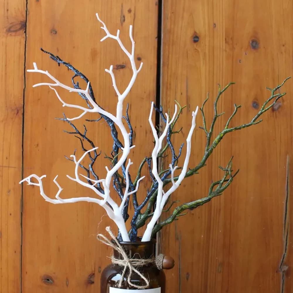 2/5 pezzi ramo di plastica artificiale finto corna a forma di albero ramoscello piante decorative giardino inverno casa Natale decorazione della tavola di nozze