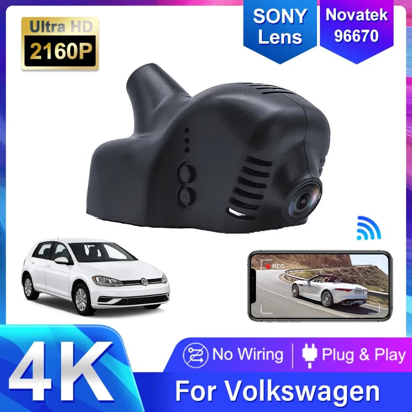 4K 2160P Auto Dash Cam For Volkswagen VW Passat B7 Golf 5 Gti Touran Tiguan Tsi Bora Beetle Magotan Polo Eos Auto Dvr