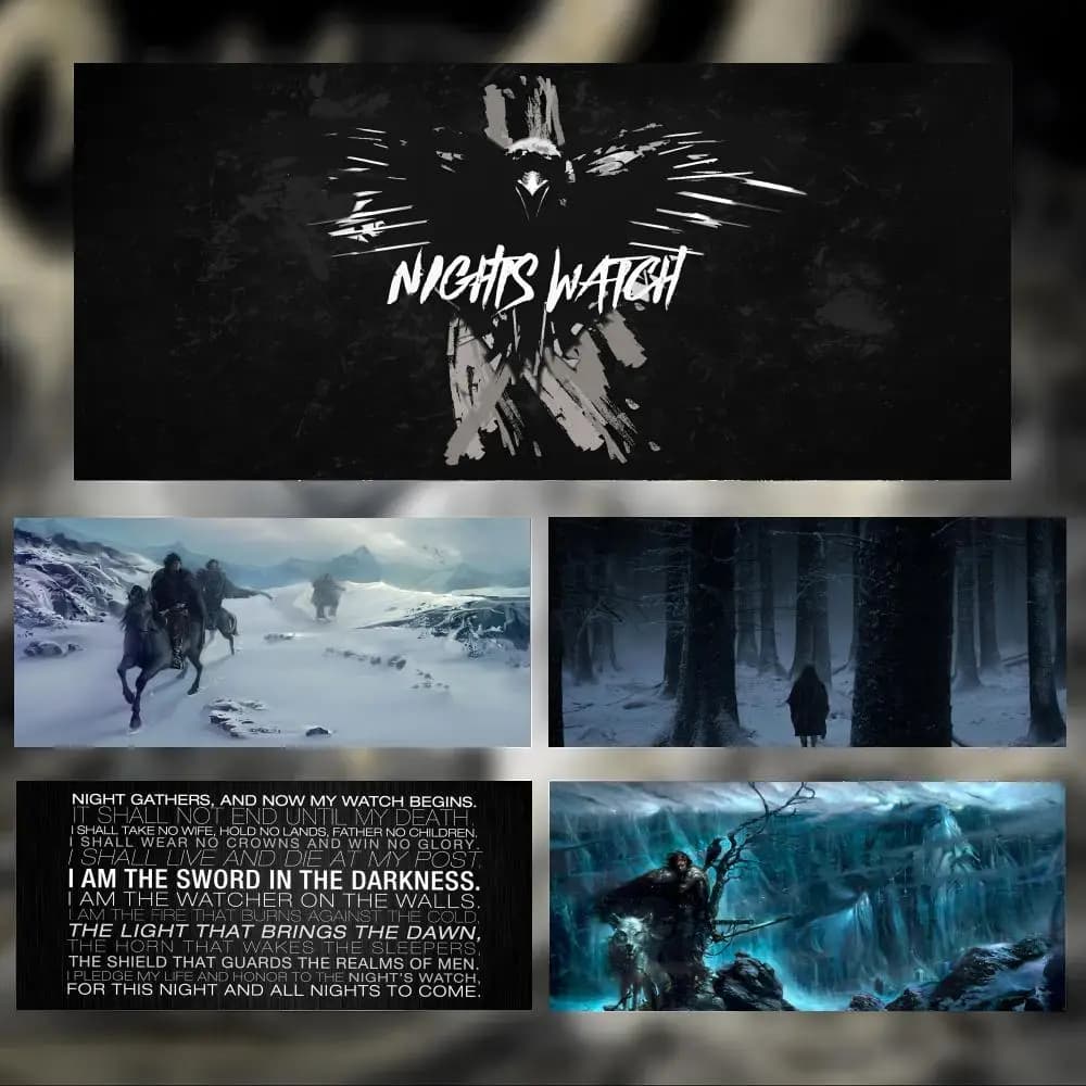 Dark Mysterious Movie N-Night Watch Mouse Pad Large Thick Desk Pad Stitched Edges Gaming Mouse Mat for PC