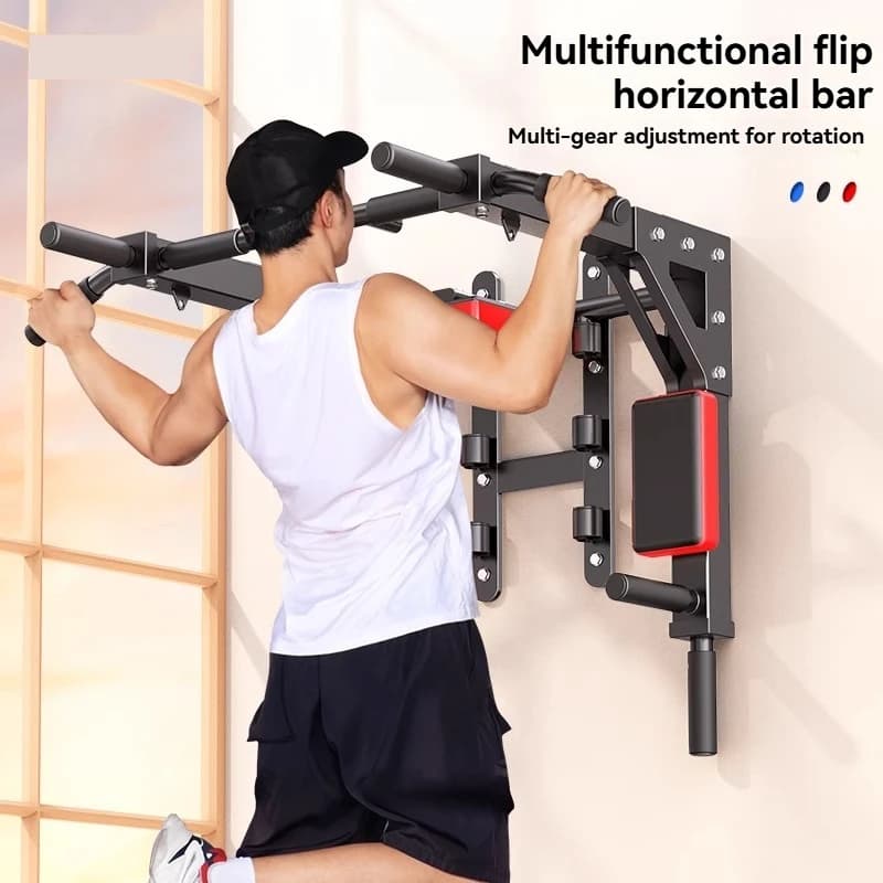 Wall mounting with single/double bar for interior Wall pull-up bar system, suitable for domestic and fitness equipment.