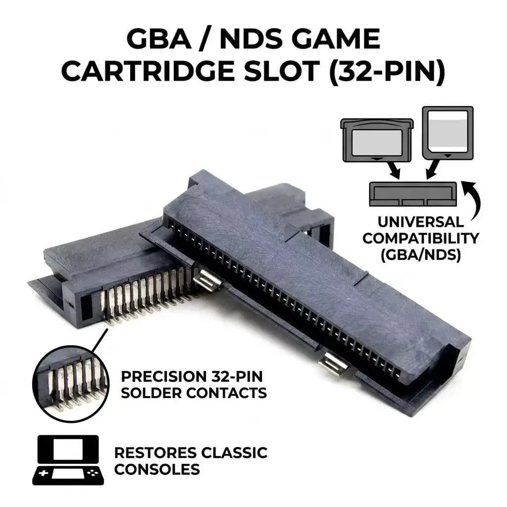 1Piece For GameBoy GB GBA GBC NDS Game Console 32 Pin Cartridge Slot Card Reader Connector Replacement Repair Part