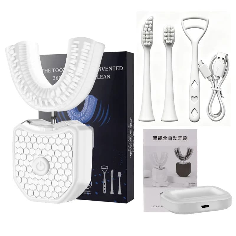 U-shaped electric ultrasound brush for domestic use, intelligent portable oral cleaner for ultraviolet disinfection, sonic toothbrush