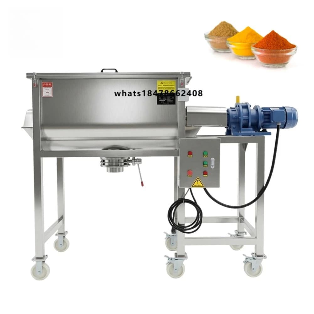 Industrial Small Horizontal Ribbon Powder Mixer for Protein Food Tea Milk Seasoning Salt Spice Powder Homogenizer Mixing Machine