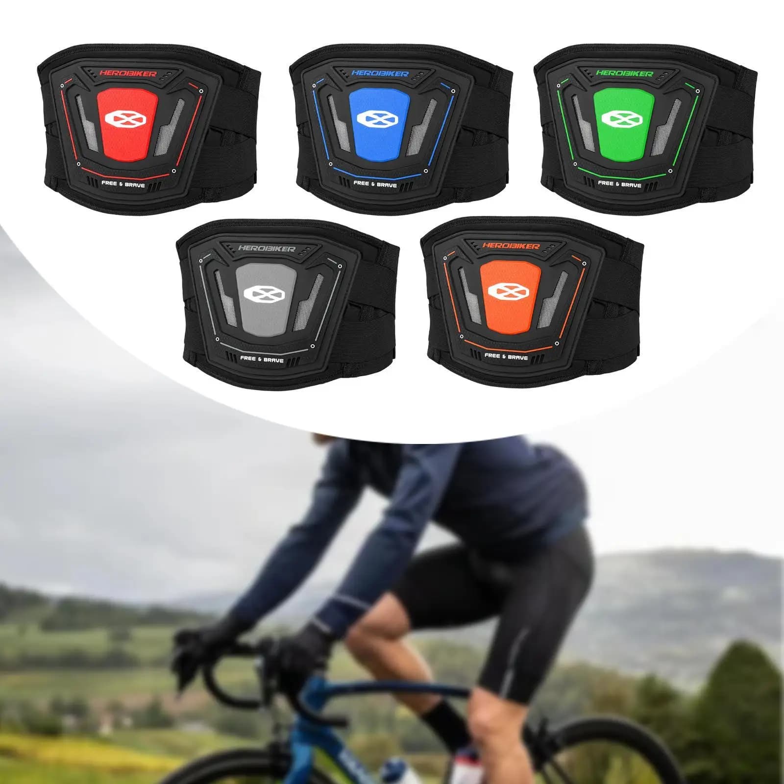 Motorcycle Reel Belt Life Protection Belt Elastic Back Belt for Running Exercise Skating Cycling