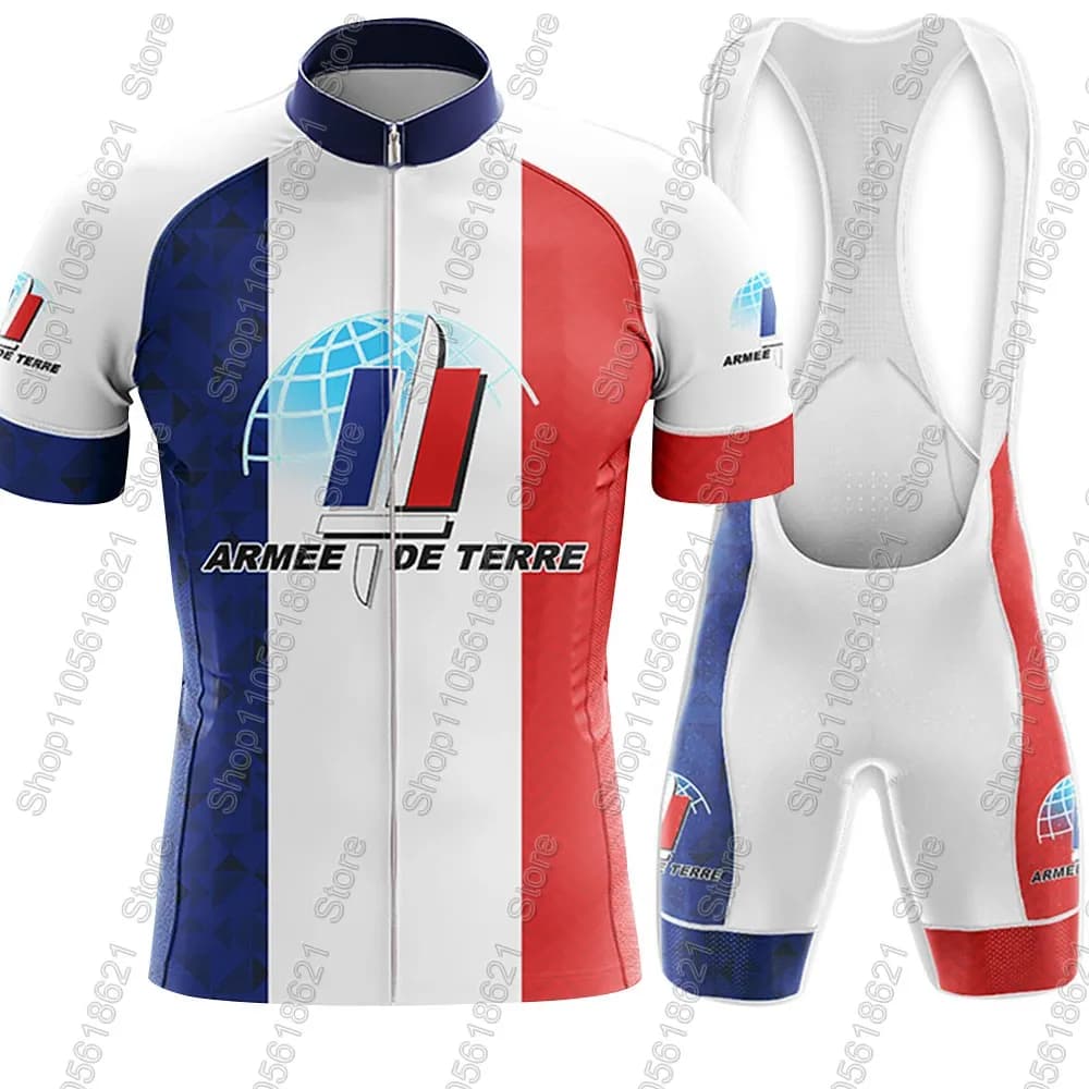 France Army 2026 Cycling Jersey Set Short Sleeve Cycling Retro Clothing Men Road Bike Shirts Suit Bicycle bib Shorts MTB Maillot