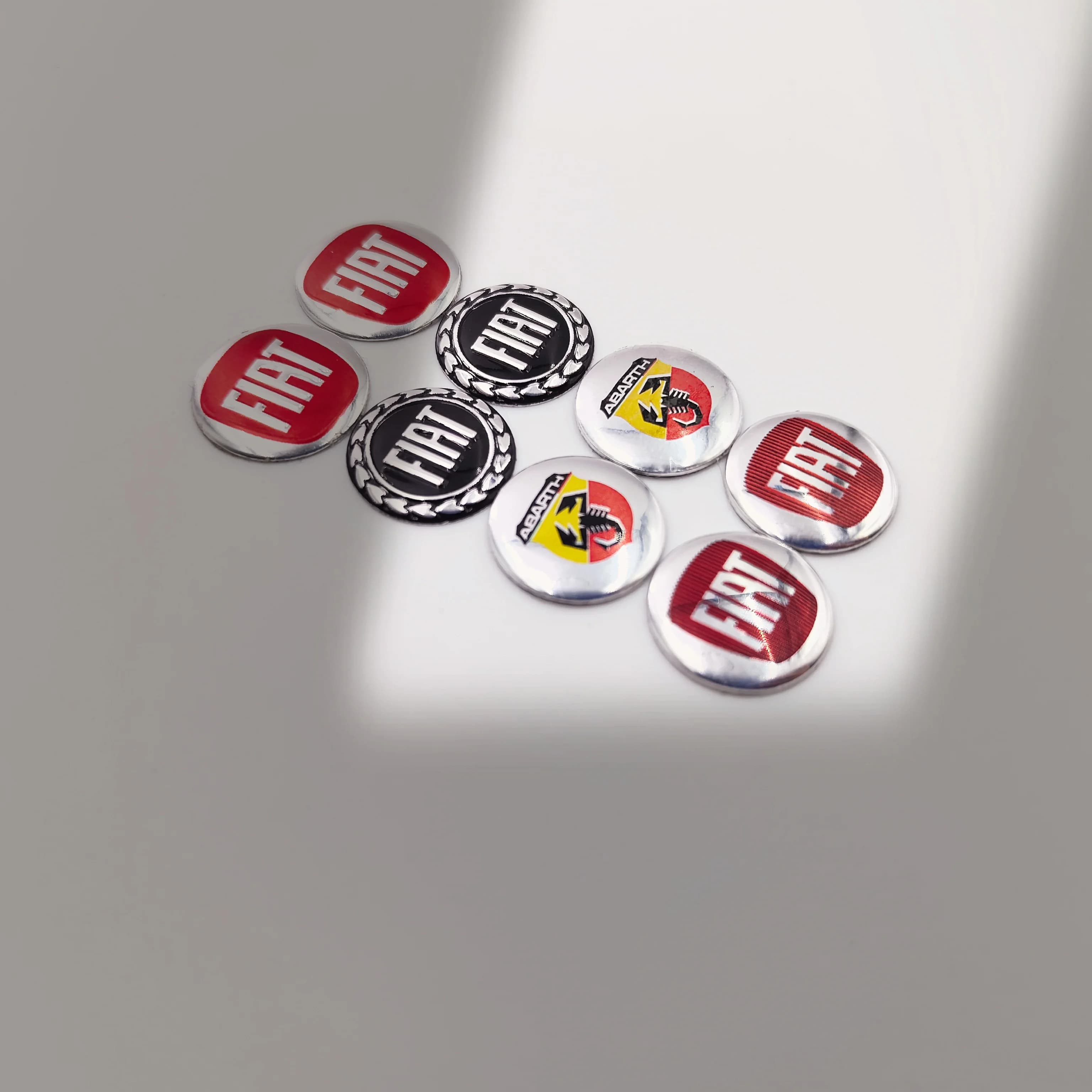 5pcs 14mm 15mm 16mm 18mm 18.7mm 21mm Car Key Badge Emblem Car Remote Key Sticker For FIAT 500 Abarth