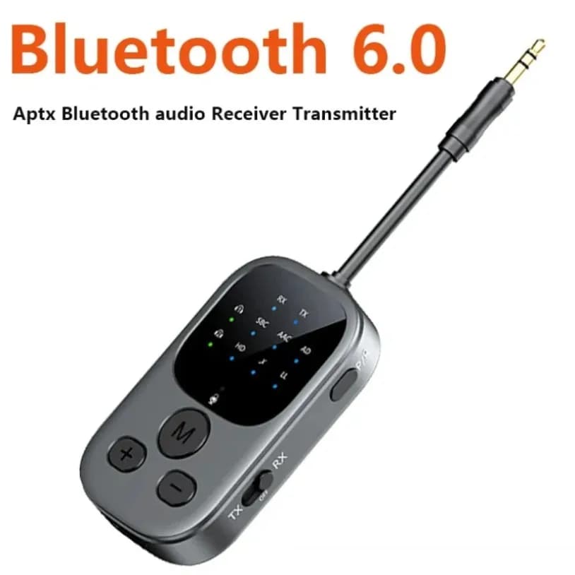 2 in 1 Wireless Bluetooth 6.0 Audio Transmitter Receiver 3.5mm AUX Hifi Music Adapter aptX-Adaptive For Wired Speaker Headphones