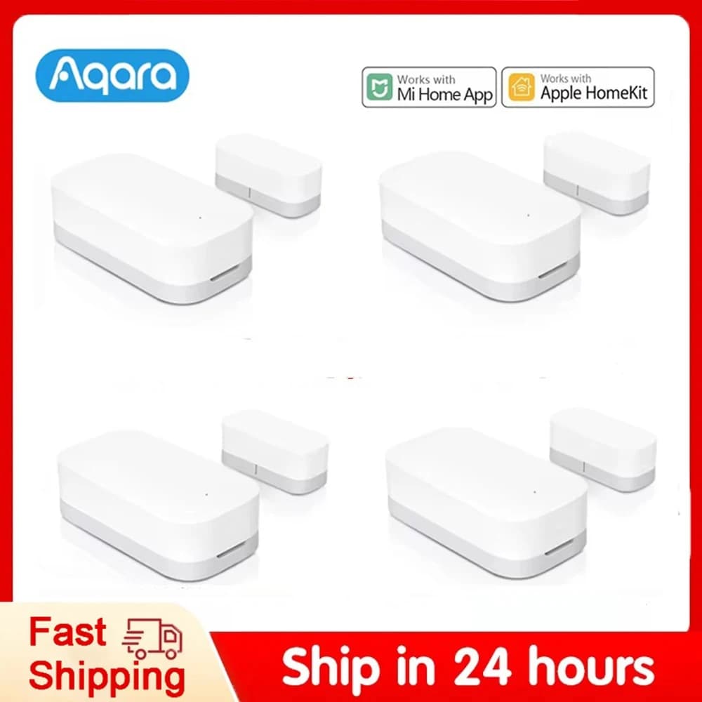 Aqara Sensore per porte e finestre Connessione wireless Zigbee Mini sensore per porte Funziona con l'APP Mi Home per Xiaomi Smart Home