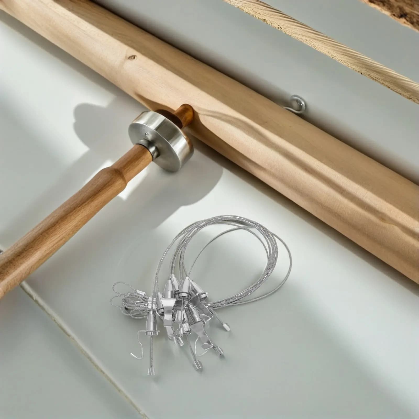 Kit per appendere quadri invisibili da 8 pezzi, sistema di ganci in metallo regolabili con fune per quadri, cornici, esposizione artistica, facile installazione senza trapano