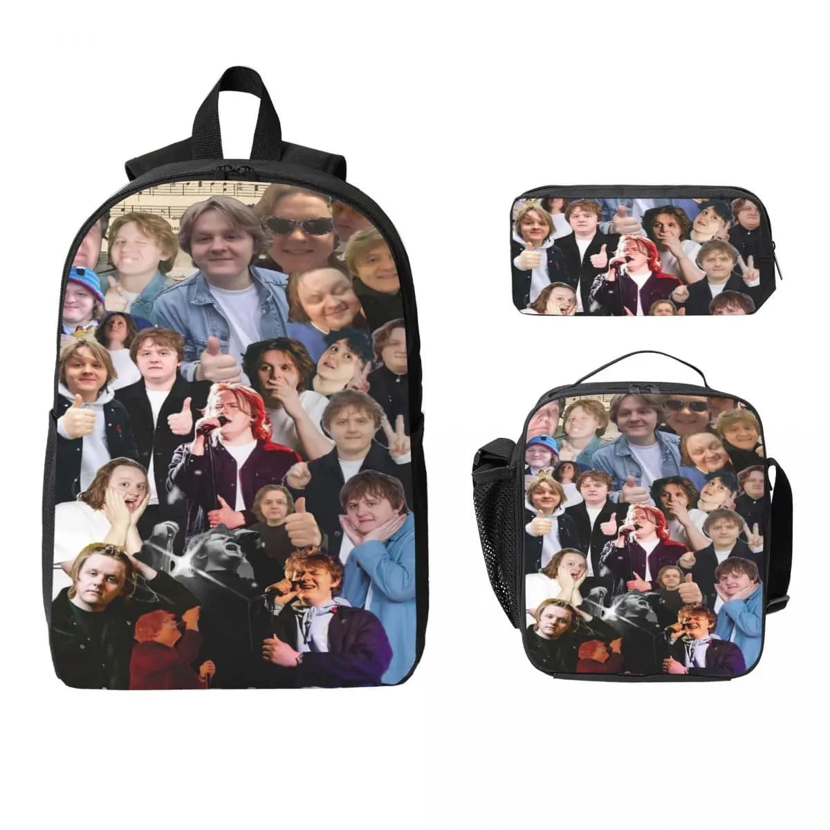 3Pcs Lewis Capaldi Tour 2026 merch Backpack Set for Kids Pencil Boxes Bookbag Sets with Lunch Box For School Students Daypack