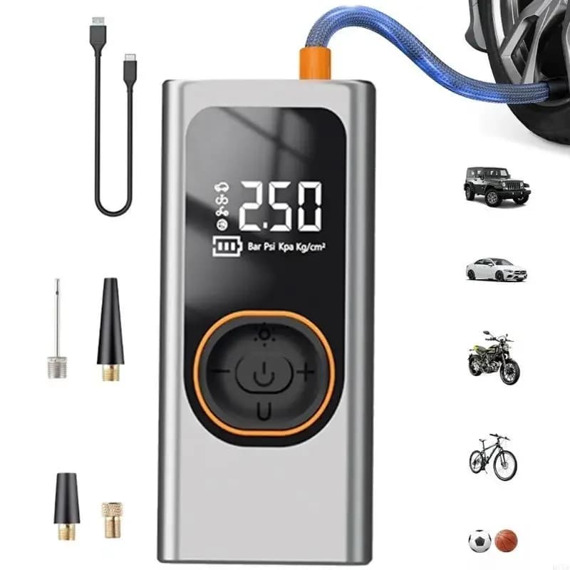 150PSI Compressore d portatile Biciclette Veicoli Pompa gonfiaggio dei pneumatici Manometro digitale Rileva con a