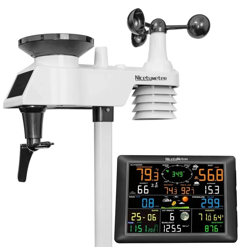 Rainfall UV Index Sunlight Wind Speed Gauge Weather Forecast WiFi Weather Station Internet Cloud Wireless Thermometer Hygrometer