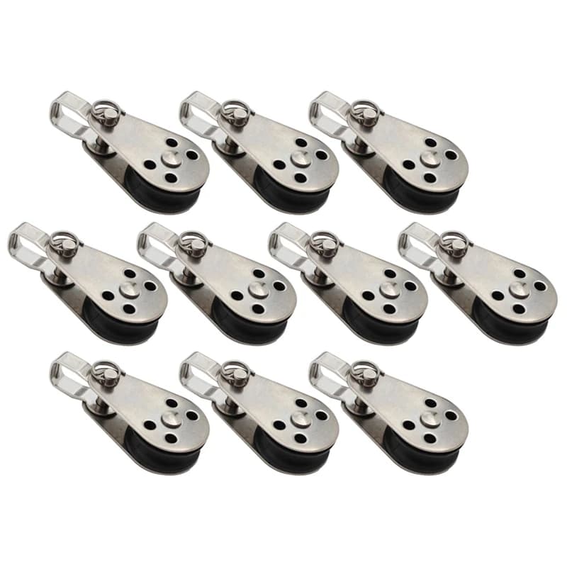 10 PCS Marine Boat Pulley Blocks corda in acciaio inox 316 Kayak canoa Anchor Trolley Kit Nylon Pad Eyes accessori per barche