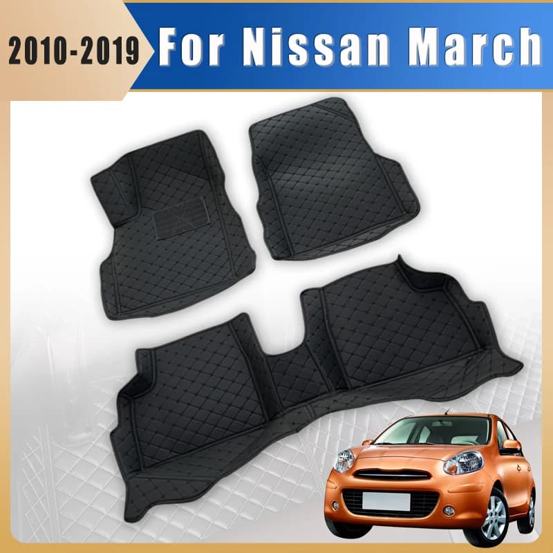Tappetini per auto Tappeti per bagagliaio per Nissan March 2019 2018 2017 2016 2015 2014 2013 2012 2011 2010 Accessori auto Tappeti impermeabili