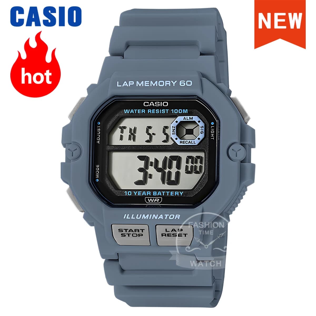 Orologio Casio da uomo Reloj hombre impermeabile quadrato multifunzionale WS-1400H-2A