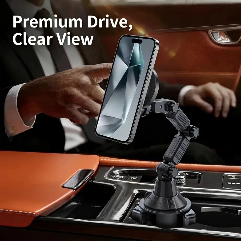 Car Cup Phone Holder Magnetic Phone Mount Super Strong Suction for Stable 360° Rotatable Mobile Support For Car