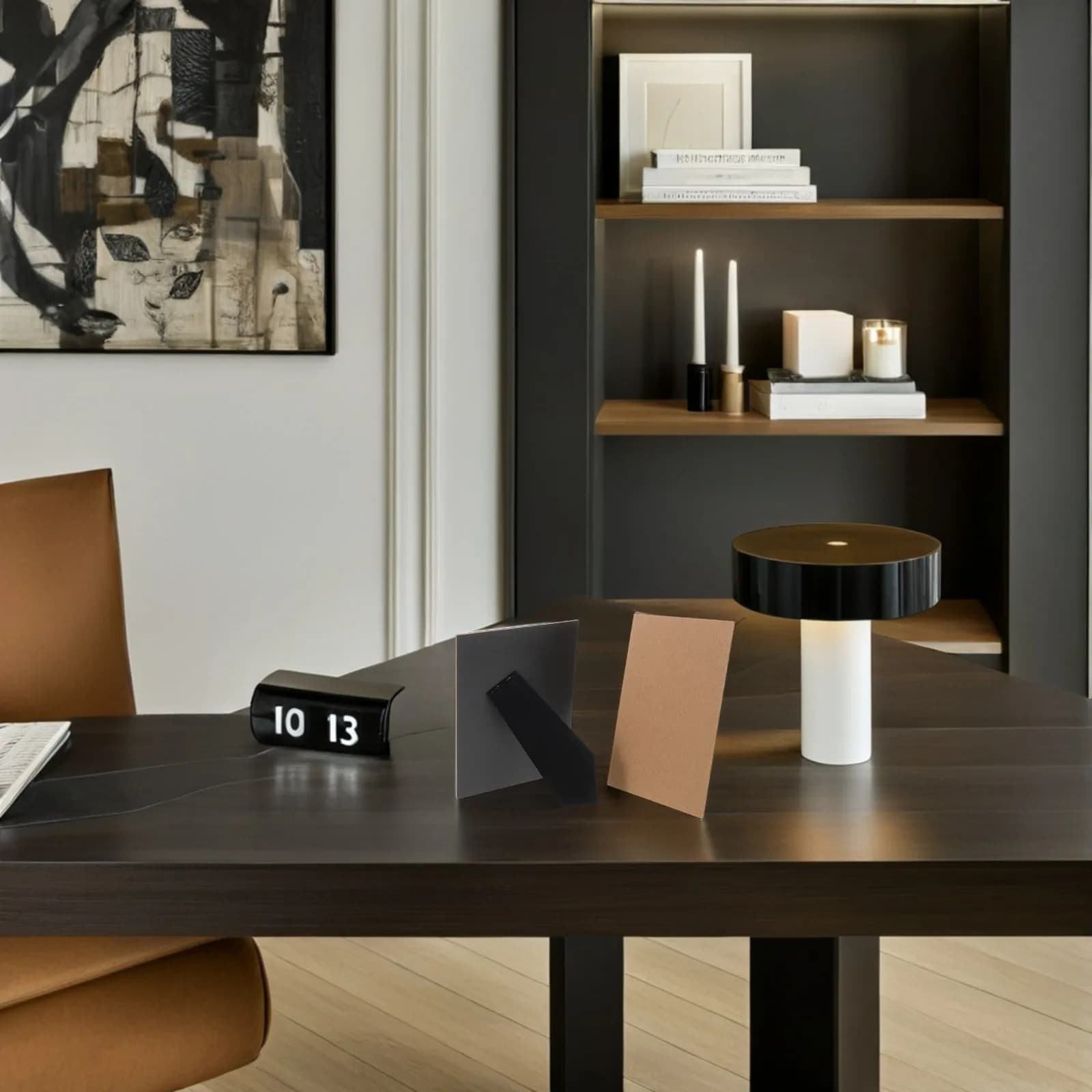 4Pcs Sleek Black Picture Frame Easel Back Stand Photo Frame Backing Board Tabletop Display Support for Vertical Horizontal