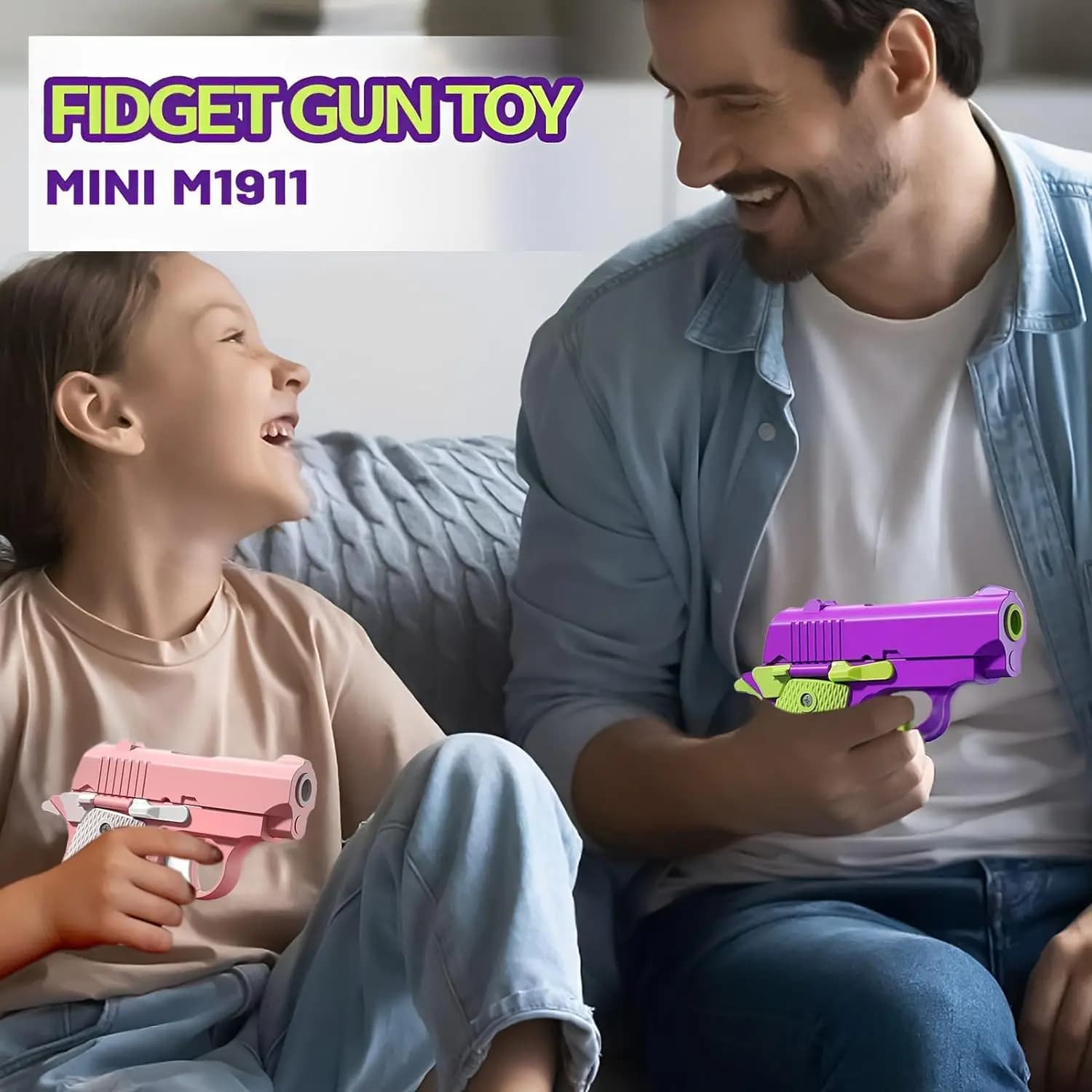 Nuovo Arrivo: Mini Pistola Giocattolo Antistress in Plastica ABS Stampata in 3D, Modello 1911, Giocattolo Promozionale per Ragazzi e Bambini