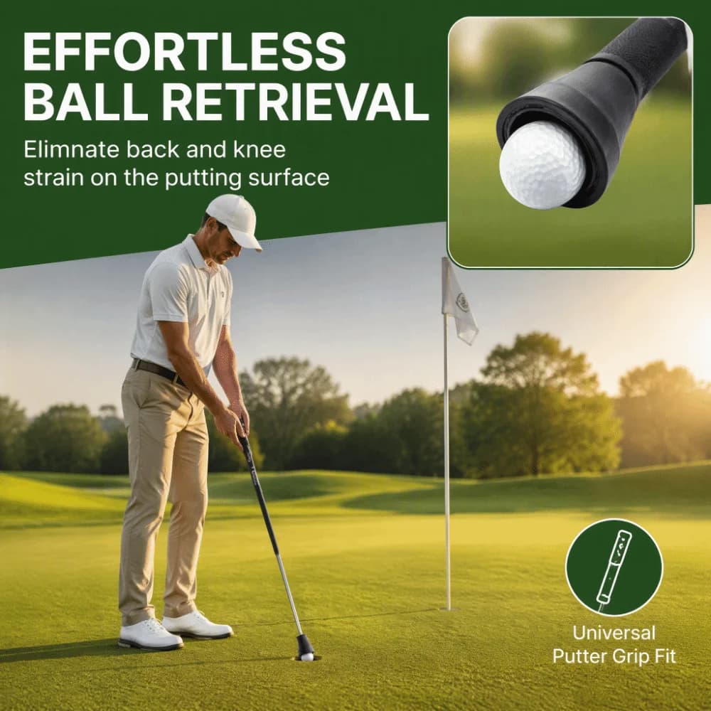 Simple Rubber Golf Ball Claw Black Portable Golf Ball Retriever Putter Grip Suction Cup Golf Green Use