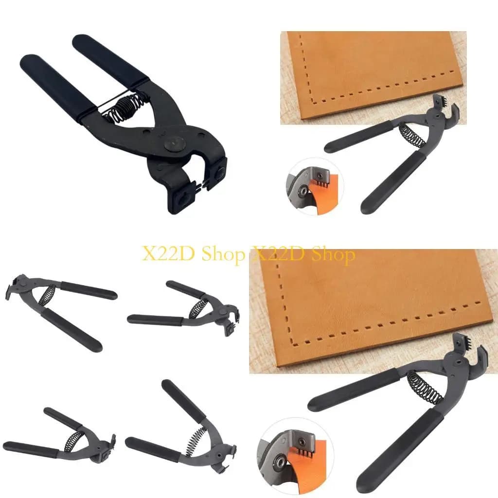 X22D Strumento per punzonatura in pelle 2 denti/4 denti Pinza per perforatrice per borsa da cintura