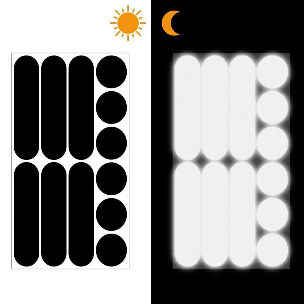 Motorcycle Helmets Invisible Black Reflective Stickers Simple And Effective Reflective Tape Circle and Oval For Helmets Bikes