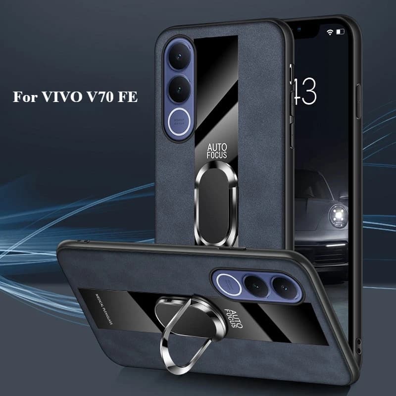 Sheepskin Case For VIVO V70 FE PU Leather Magnetic Ring Holder Cover For Vivo V70FE Shockproof Lens Protection Cases Phone Shell