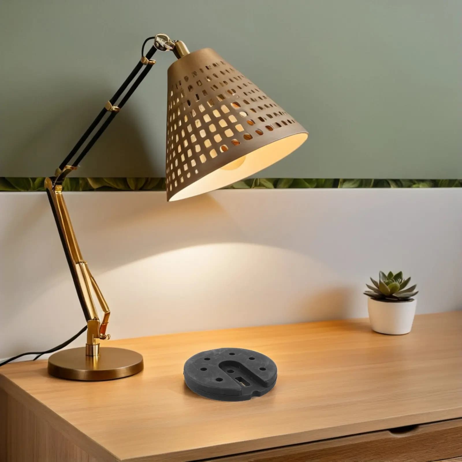 Base per Lampada da Terra Circolare con Piastra Pesante in Plastica, Supporto Stabile di Ricambio per Lampada da Tavolo, per Uso Interno ed Esterno