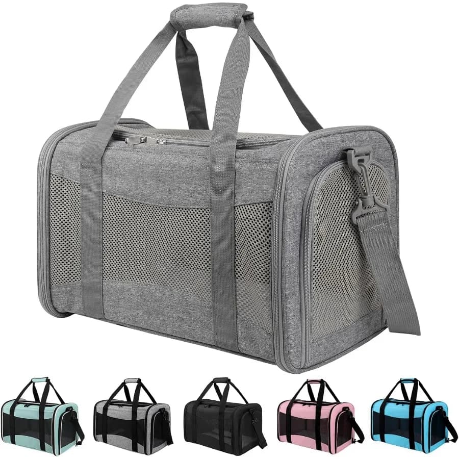 Custodia porta animali omologata dalla compagnia aerea Softsided con 4 finestre ventilate progettate per cani e gatti inferiori a 1025 libbre, ideale per trave