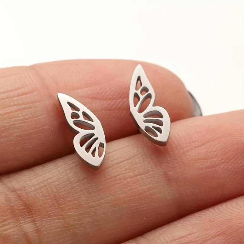 1 Pair and A Half Butterfly Stud Earrings Men's Stud Earrings