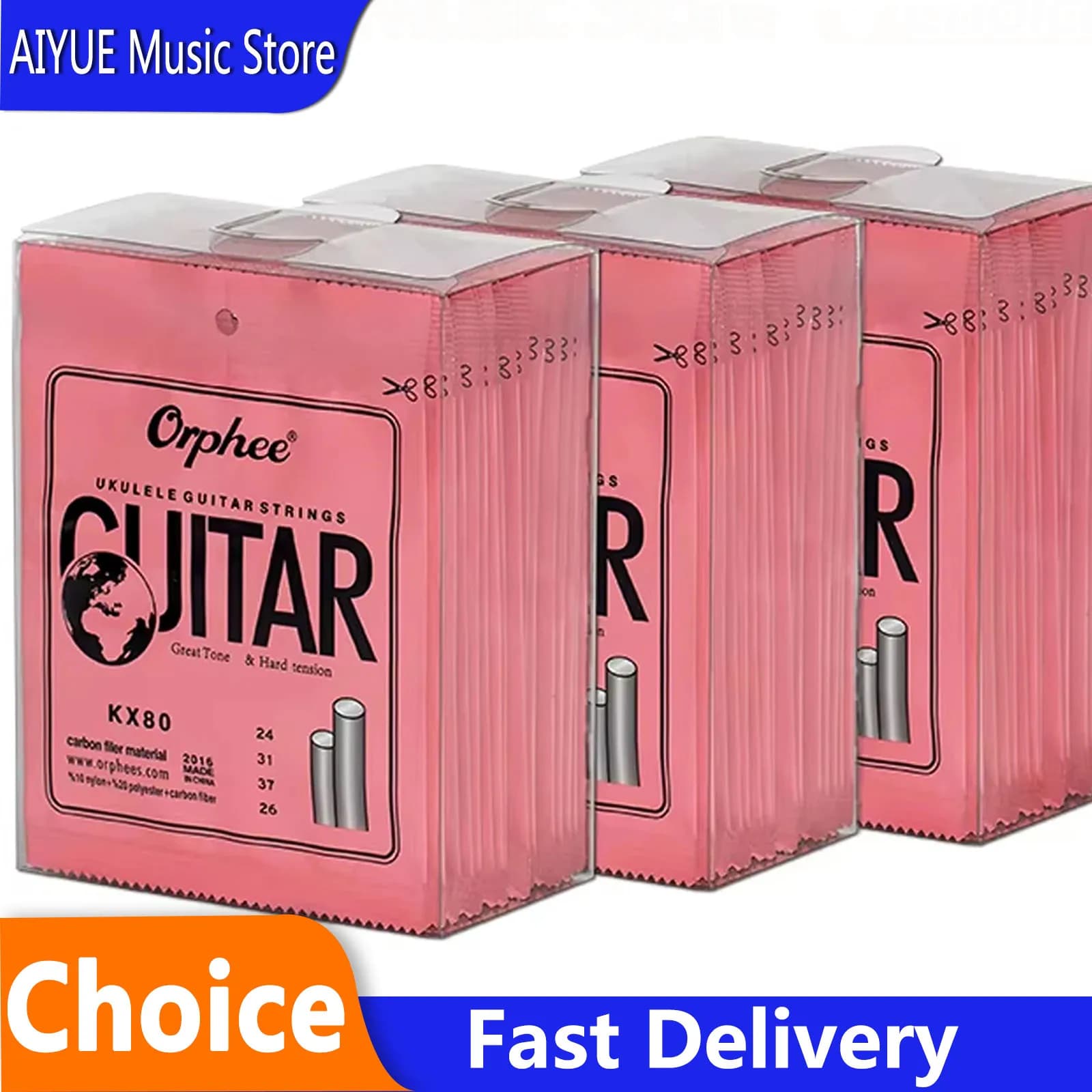 Orphee KX80 Ukulele Strings Plastic Nylon Mix Soft Touch Bright Sounding 4 Strings Ukulele Mini Guitar Parts And Accessories