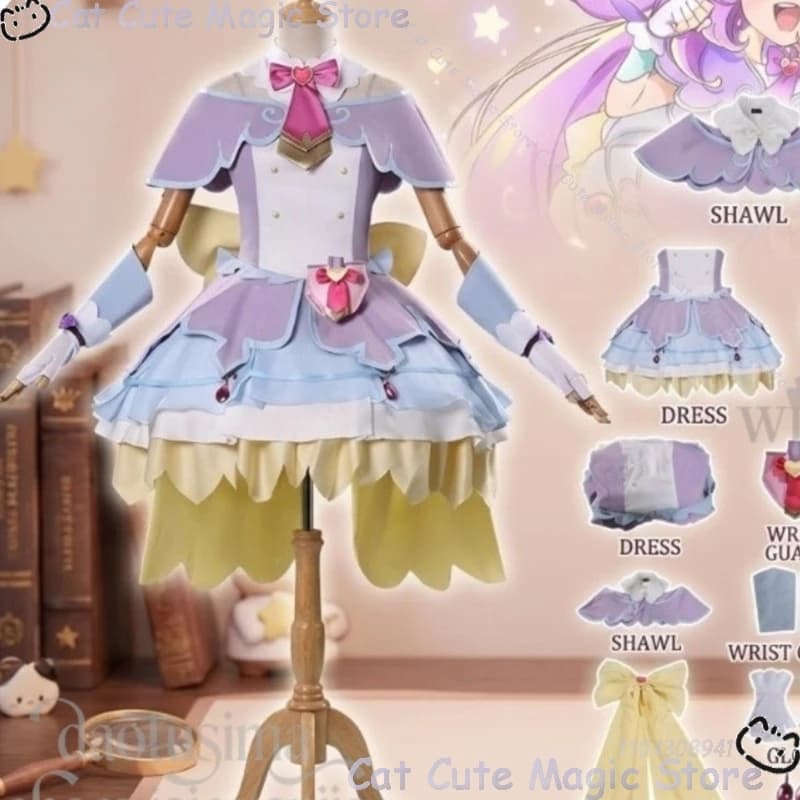 Star Detectiveve Pre Anime Cure Cosplay Cure Answer Henshin Magical Girl Uniform Dress Lolita Wig Halloween Comic Con Festival