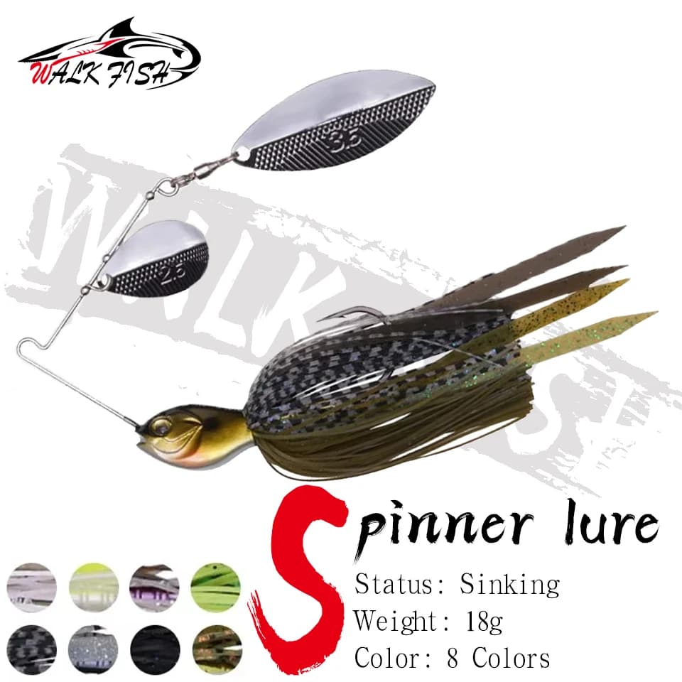 WALK FISH 1 pz Spinnerbait 18g, Esca Artificiale Rigida in Metallo, Spinner Lure, Spinnerbait, per Luccio, con Girella, Attrezzatura da Pesca, Wobbler, pesca