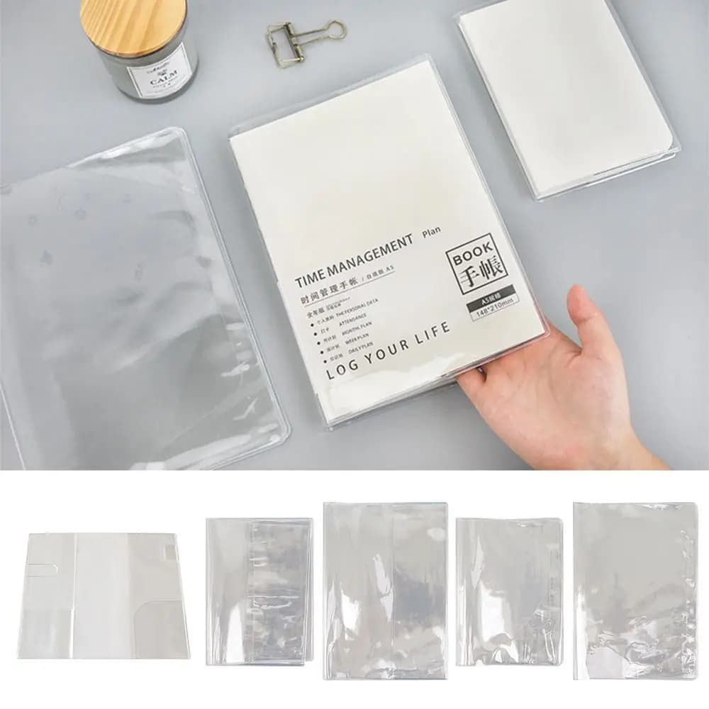 Copertina Protettiva Durevole per Quaderno A5/A6 in PVC Trasparente, Impermeabile per Scrapbooking, Agenda e Planner
