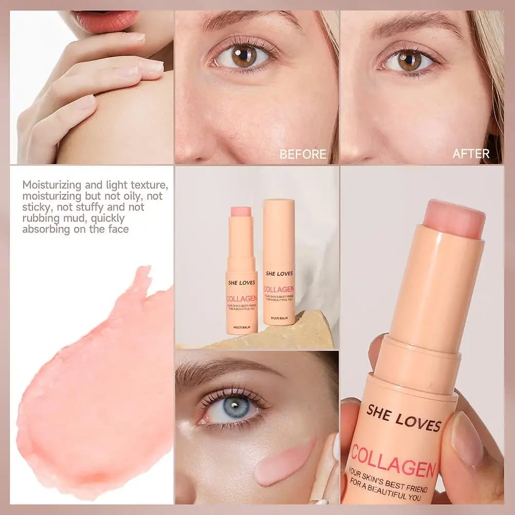 Collagen Moisturizing Essence Stick Reduces Dry Lines, Tightens, Lightens Lines, Smoothes And Moisturizes Face Care Cream 7g