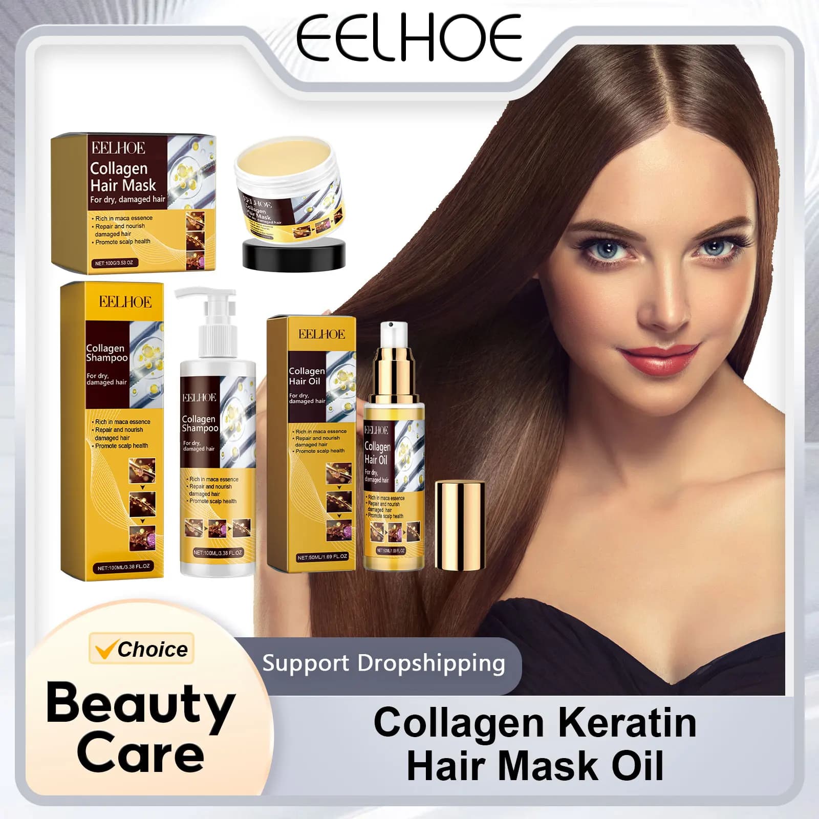 Maschera per capelli alla cheratina al collagene Crema idratante per il controllo dell'olio Capelli morbidi e lisci Crespo Riparazione danneggiata Rivitalizza la crema per la correzione delle proteine