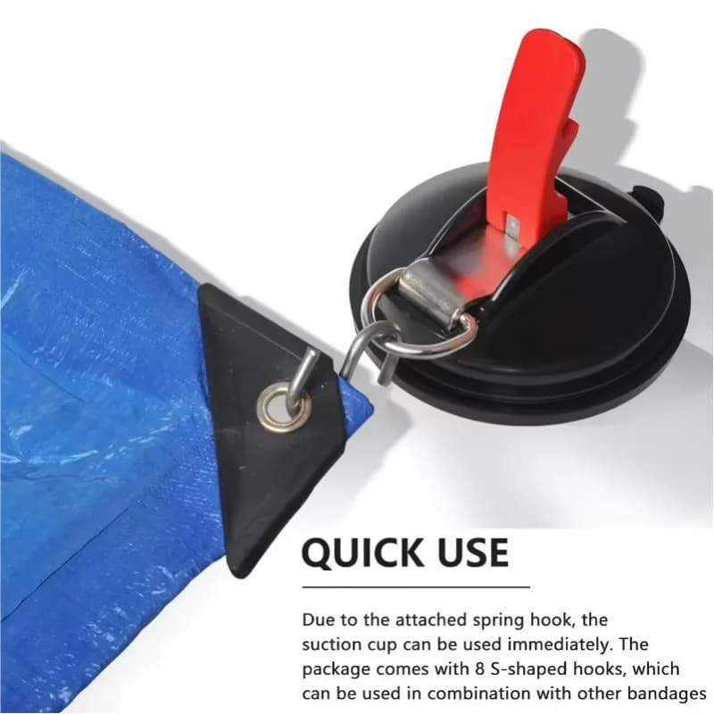 Heavy‑Duty Suction Cup Anchor Hooks Set of 2 Vacuum‑Absorbed Fasteners for Watch Straps Car Bathroom Household Supply