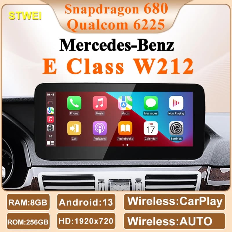 STWEI 2024 New Qualcomm6225 Snapdragon680 Andorid13 Multimedia Car Readers for Mercedes Benz Class E W212 CarPlay AUTO Video