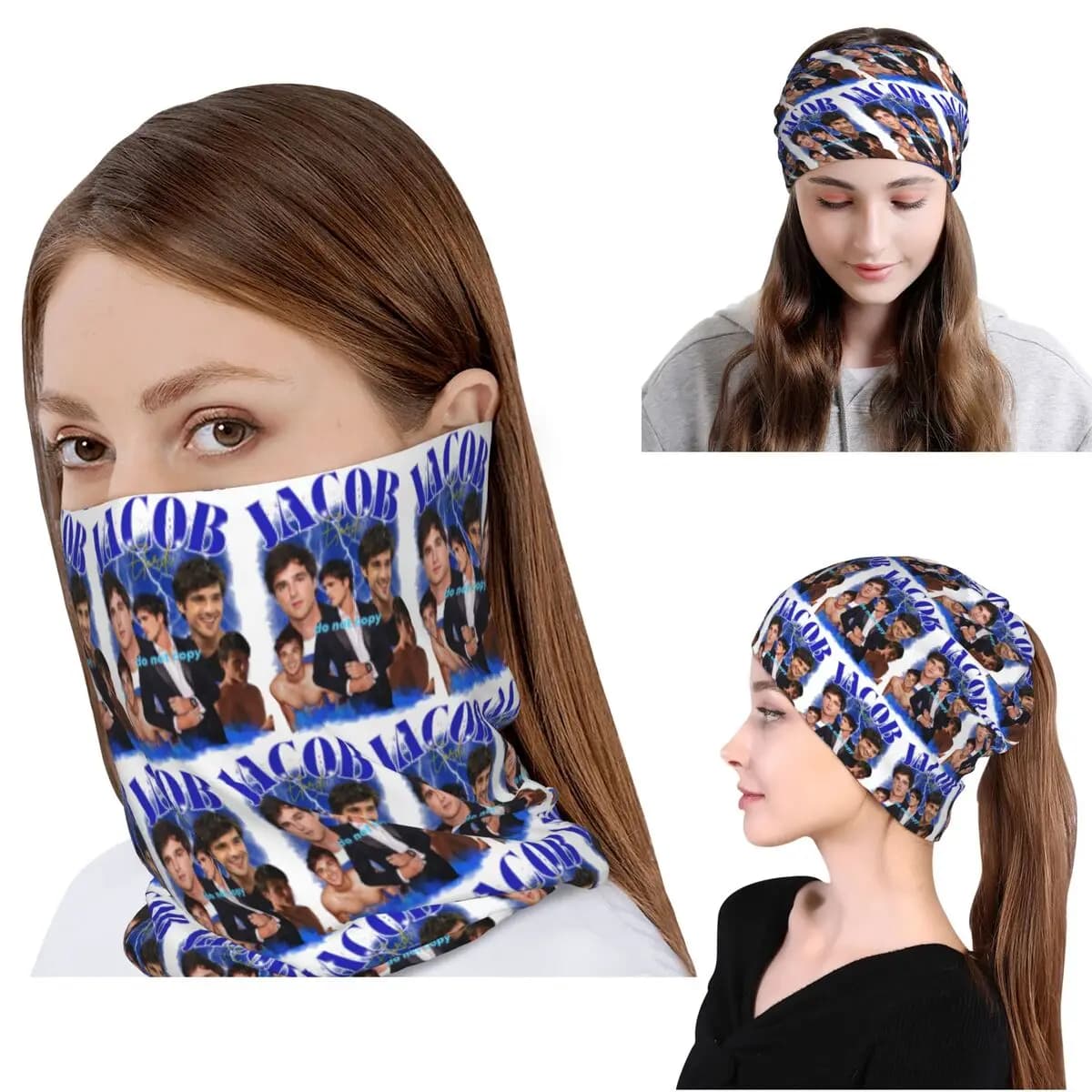 Jacob Elordi, attore australiano, bandana, copricollo, maschera, sciarpa, fascia calda per la testa, berretto, cappello per uomo, donna, adulto, inverno