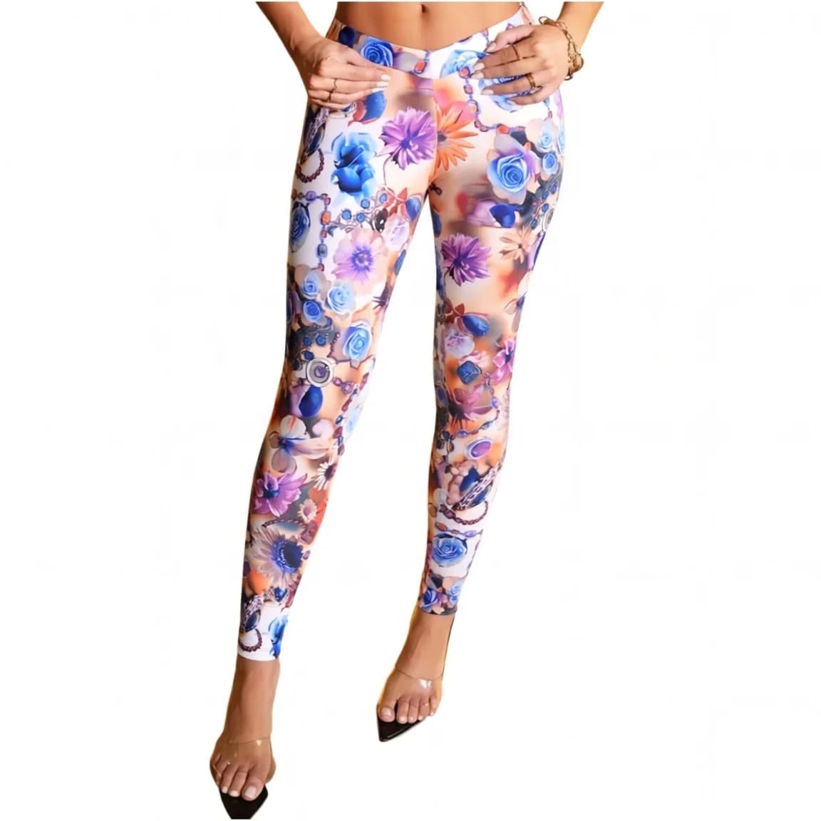 Women's Leggings - Soft Cotton Feel, Comfortable & Perfect for Layering, Gentle Elastic Waistband