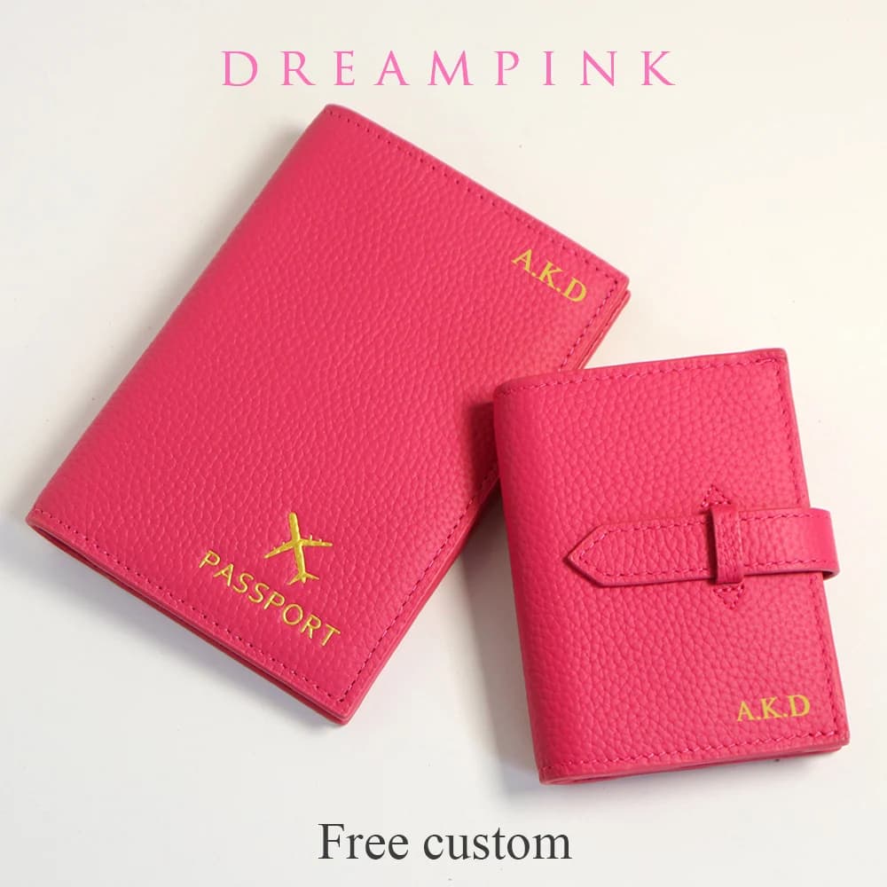Portafoglio per passaporto da viaggio in vera pelle di lusso Set porta carte di credito per passaporto iniziale personalizzato Personalizza nome regalo Dropshipping