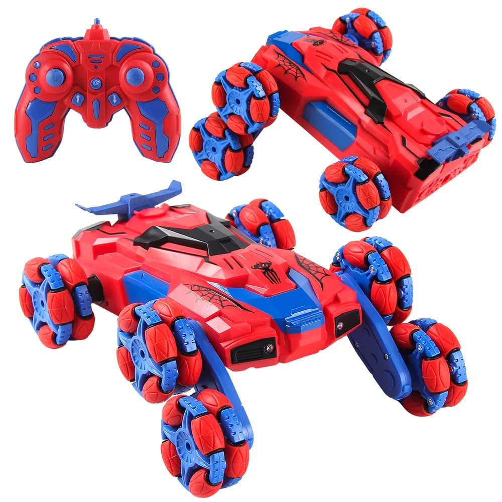 Spider 2.4G Wireless Remote Control Car Children Stunt Climbing Spray Light Deformation Racing Charge USB Car Toy for Kids Gifts
