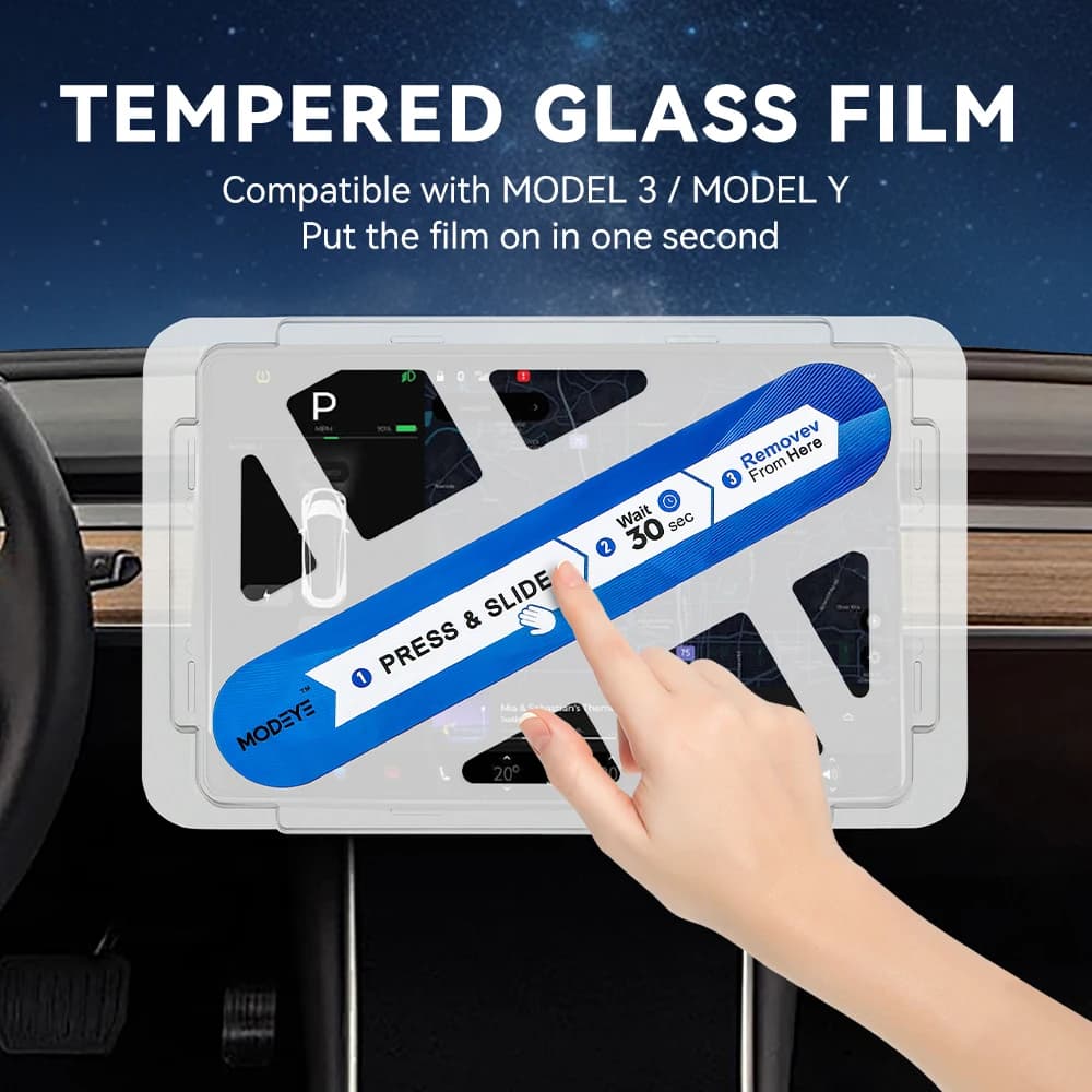 Per Tesla Model 3 Y Pellicola salvaschermo per navigazione per auto Pellicola in vetro per schermo di controllo centrale Pellicola protettiva antigraffio in vetro temperato