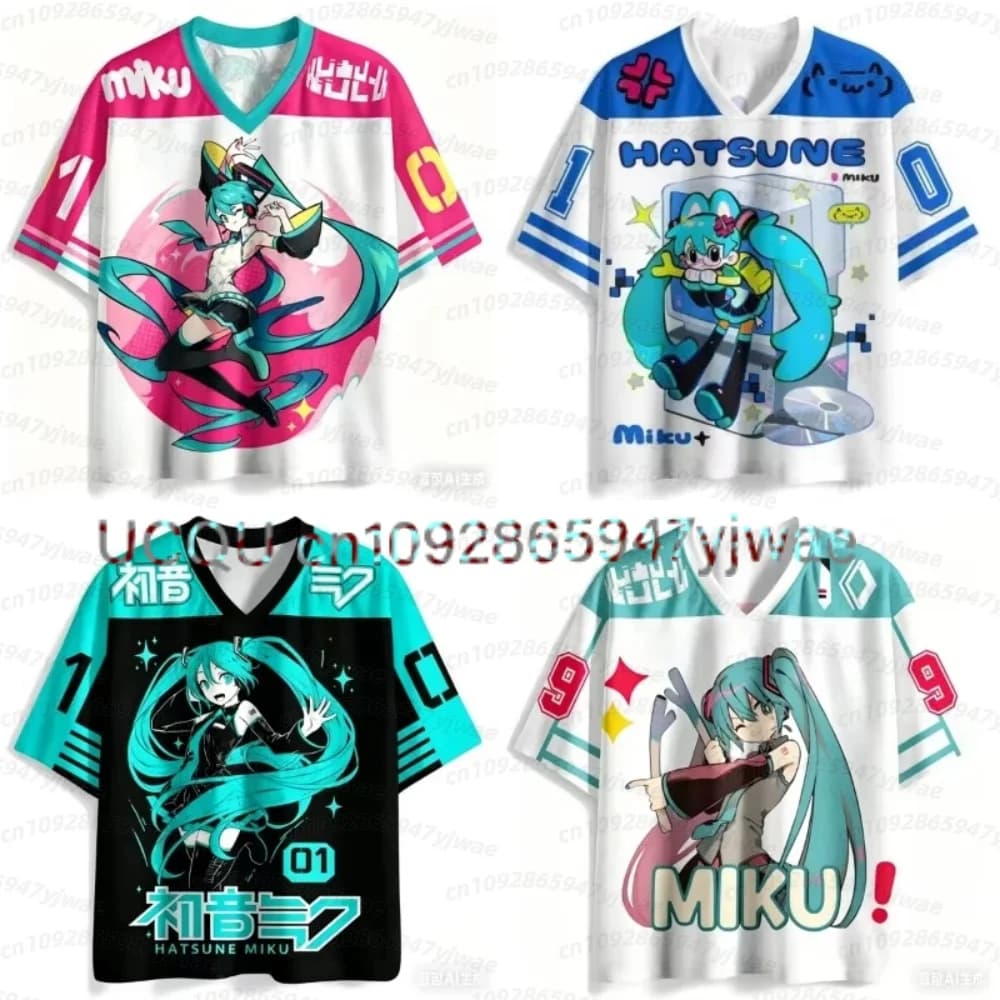 Maglietta sportiva da donna Hatsune Miku Virtual Idol a maniche corte per bambini/adulti, traspirante e ad asciugatura rapida, per cosplay Kawaii