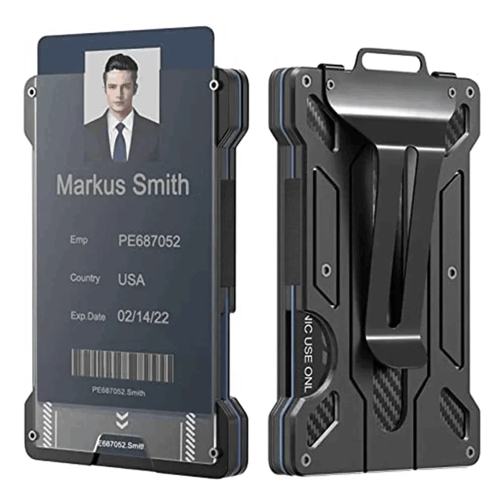 Porta Biglietti da Visita da Scrivania, Portafoglio Sottile RFID Mini per Uomo