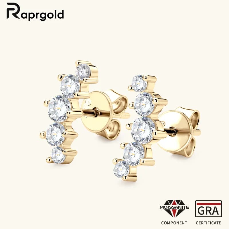 RAPRGOLD GRA Certificato 2mm Moissanite Full Eternity Petite Anelli Anello nuziale in argento sterling 925 per le donne Gioielleria raffinata Regali