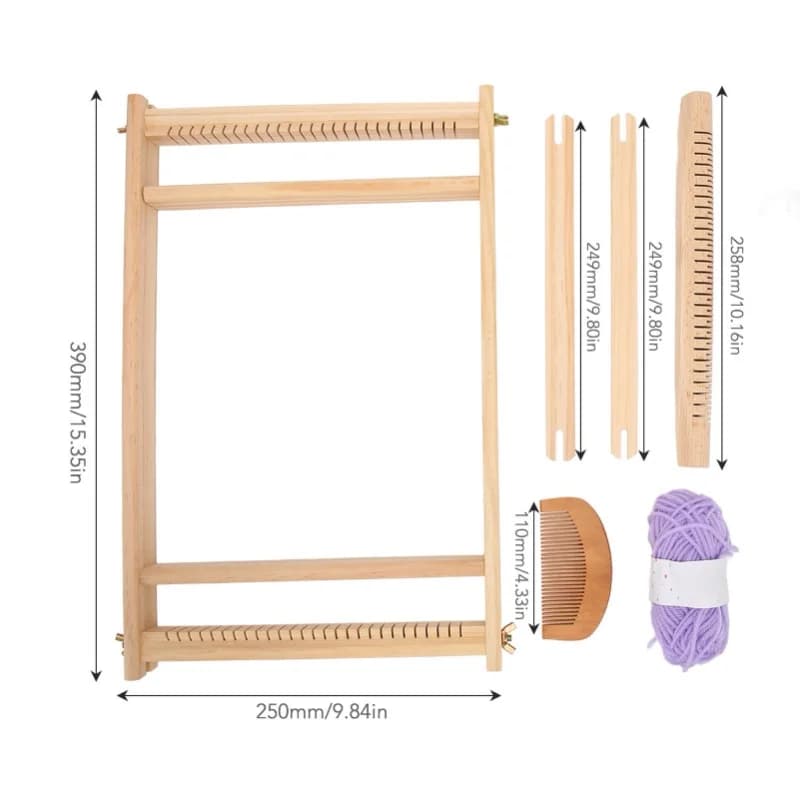 1 Set Weaving Loom Kit Multipurpose Innovative Educational DIY Hand Crafted Wooden Weaving Loom For Kids